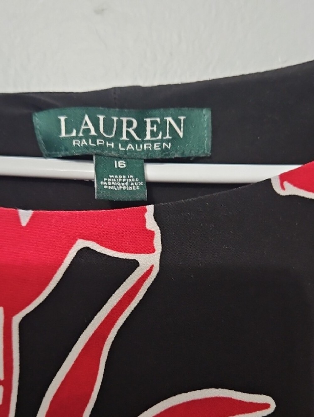 Lauren Ralph Lauren Black Dress with Red Floral Design - Picture 2 of 5